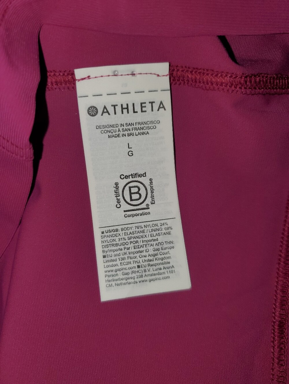Athleta Crosstrain Zip Tank Top MWT Wild Berry Crop Crop Size: L - Picture 11 of 11